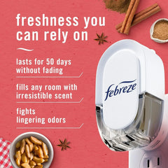 Febreze Odor-Fighting Fade Defy PLUG Air Freshener Baked Cinnamon Apple, Cranberry Crumble, .87 fl. oz. Oil Refill, 2 of Each