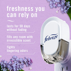 Febreze Plug In Air Freshener Scented Oil Refill Lilac Sunrise, 3 Count