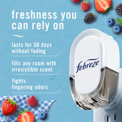 Febreze Plug In Air Freshener, Odor-Fighting Scented Oil Refill, Summer Berry Picking, 2 Refills