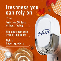 Febreze Odor-Fighting Fade Defy PLUG Air Freshener Pumpkin Roll Oil Refill