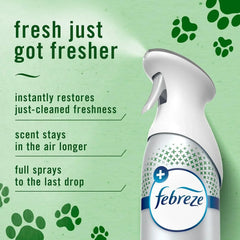 Febreze Air Mist, Air Freshener Spray, Odor Fighting Room Spray, Deodorizer for Home Bathroom Kitchen Apartment, Pet Odor Fighter Fresh Scent, 8.1oz (Pack of 3)