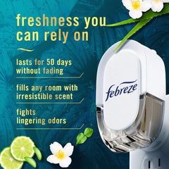 Febreze Plug Odor-Fighting Scented Oil Air Freshener Dual Refill Rainforest - 1.75 fl oz