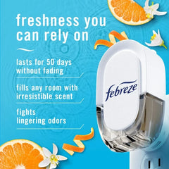Febreze Plug In Air Freshener Odor-Fighting Scented Oil Refill Refresh & Energize 2 ct - Pack of 1