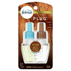 Febreze Origins Fade Defy PLUG Air Freshener & Odor Fighter, Wood, (1) .87 oz Oil Refill