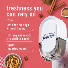 Febreze Plug In Air Freshener, Odor-Fighting Oil Refill, Baked Cinnamon Apples, 2 Refill