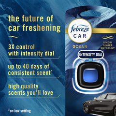 Febreze Car Air Freshener, Odor-Fighting Auto Car Vent Clip, Ocean, 2 Count