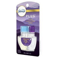 Febreze Odor-Eliminating Plug Air Freshener Refill, Alpine Wildflower Cedar Scent, 0.87 fl oz