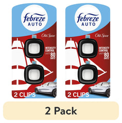 Febreze AUTO Car Air Freshener, Odor-Fighting Car Vent Clip, Old Spice, 2 Count