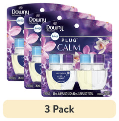 (3 pack) Febreze Plug In Air Freshener, Odor-Fighting Scented Oil Refill, Downy Calm, 2 Refills