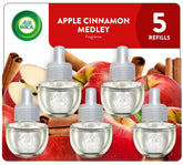 Air Wick Plug-In Air Freshener Scented Oil Refills, Apple Cinnamon Medley, 5 Count