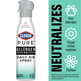 Clorox PURE Allergen Neutralizer Daily Air Spray, Clean Breeze, 8 Ounces