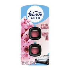 Febreze AUTO Air Freshener Vent Clip Cherry Blossom Scent, .07 fl oz, 2 Count