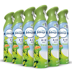 Febreze Air Mist Air Freshener Spray, Odor-Fighting Room Spray, Air Fresheners For Home And Bathroom And Kitchen, Aerosol Can, Gain Original Scent, 8.8Oz, 6 Count Packaging May Vary