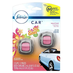 Febreze Car Odor-Eliminating Air Freshener, Gain Island Fresh, 2 Ct