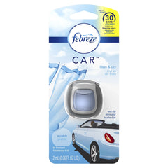 Febreze Car Vent Clip Linen & Sky Air Freshener (Pack of 8)