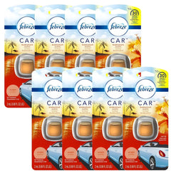 Febreze Odor Clear Car Vent Air Freshener Clip, Hawaiian Aloha 0.06 Fl.Oz - 8 Pack Packaging May Vary