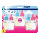 Febreze Odor-Fighting Fade Defy Plug Air Freshener Refill - Downy April Fresh - 0.87 fl oz/3pk