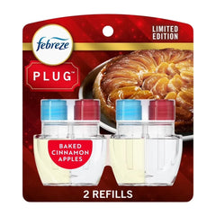 Febreze Plug In Air Freshener, Odor-Fighting Oil Refill, Baked Cinnamon Apples, 2 Refill