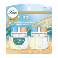 Febreze Plug In Air Freshener, Odor-Fighting Oil Refill, Warm Ocean Breeze, 2 Refills