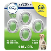 Febreze Small Spaces Air Freshener, Odor-Fighting, Plug In Alternative, Air Fresheners For Home And Bathroom And Kitchen, Closet Air Fresheners, Heavy Duty Pet Scent, 4 Count - Pack of 2
