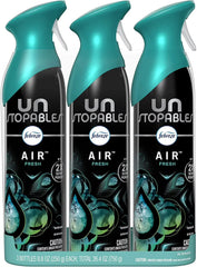 Febreze Unstopables Air Freshener Spray, Fresh Scent, Odor Eliminator for Strong Odors, 8.8 Oz (Pack of 3)