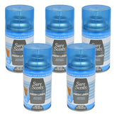 Sure Scents Fresh Linen Automatic Spray Refills, 4.5 oz. Air Freshener, Odor Eliminator and Neutralization for Home Kitchen Bathroom Office Living Room Long Lasting Scents Pack of 5