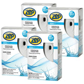 Zep Microtech Starter Kit Metered Air Freshener Dispenser and One Crisp & Clean Fragrance Refill - 3 Ounce (Case of 4) ZUMFKIT14 - Great for Odor Control in Kitchen, Bathroom, Bedroom, and MORE