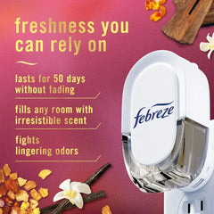 Febreze Plug In Air Freshener Odor-Fighting Scented Oil Refill Linen & Sky Scent Refills 3 ct - 5 Pack