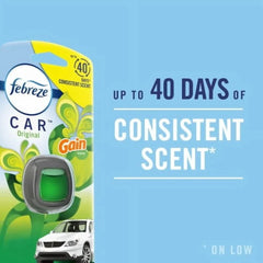 2X-Febreze Car Gain Original Scent Odor-Fighting Car Freshener Vent Clip - 0.06 oz - 3 pk