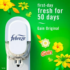 Febreze Gain Original Scent Odor Fighting Fade Defy PLUG Air Freshener Oil Refills 3 pk / 0.87 fl oz