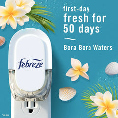 Febreze Plug In Air Freshener, Odor-Fighting Scented Oil Refill, Bora Bora Waters, 2 Refills