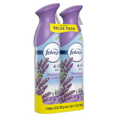 Febreze Air Freshener Spray, Odor-Fighting Room Spray, Mediterranean Lavender, 8.8oz, 2 Count