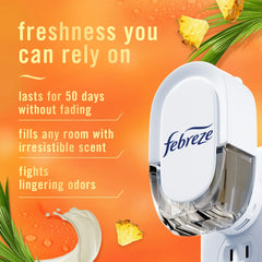 Febreze Plug In Air Freshener, Odor-Fighting Scented Oil Refill, Tropical Blend Scent, 1 Refill