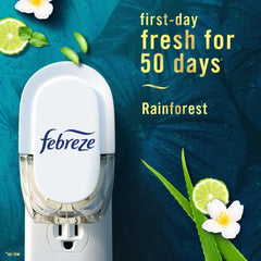 Febreze Plug Odor-Fighting Scented Oil Air Freshener Dual Refill Rainforest - 1.75 fl oz