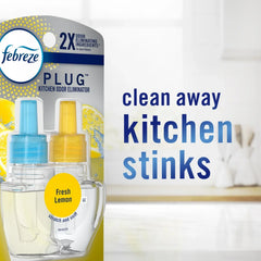 Febreze Kitchen Fade Defy Plug Air Freshener Fresh Lemon Scent - 2pk
