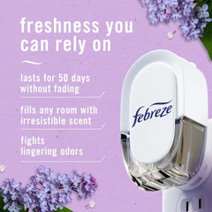 Pack of 2 Febreze Plug Odor-Fighting Air Freshener Oil Dual Refill Southern Lilac Mornings, 1.75 fl oz (Package May Vary)