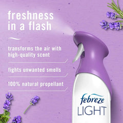 Febreze Air Mist Air Freshener Spray, Odor-Fighting Room Spray, Air Fresheners for Home and Bathroom and Kitchen, Aerosol Can, Light Lavender Scent, 8.8oz, 6 Count, Pack of 3