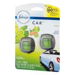 Febreze Car Odor-Eliminating Air Freshener, Gain Original, 2 Ct
