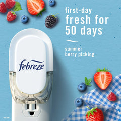 Febreze Plug In Air Freshener, Odor-Fighting Oil Refill, Summer Berry Picking, (2 Pack of 2 Refills)