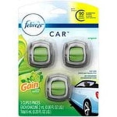 Febreze Car Odor-Eliminating Air Freshener, Gain Original, 3 ct