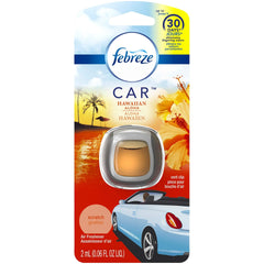 Febreze Odor Clear Car Vent Air Freshener Clip, Hawaiian Aloha 0.06 Fl.Oz - 8 Pack Packaging May Vary