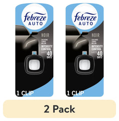 Febreze AUTO Car Air Freshener, Odor-Fighting Car Vent Clip, Noir