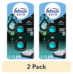 Febreze AUTO Car Air Freshener, Odor-Fighting Car Vent Clip, Unstopables Fresh, 2 Count