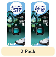 (2 pack) Febreze AUTO Car Air Freshener, Odor-Fighting Car Vent Clip, Unstopables Fresh