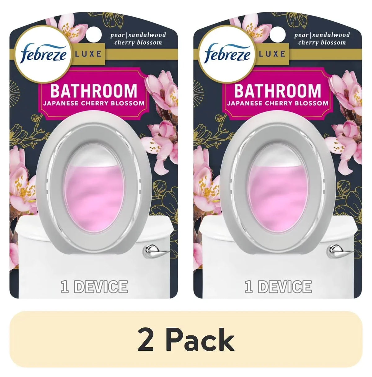(2 pack) Febreze Bathroom Air Freshener, Odor-Fighting, Japanese Cherry Blossom Scent, 1 Count