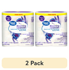 Great Value Automatic Air Freshener Spray Refill, Blooming Lavender, 2-6.17 oz, 2 pieces