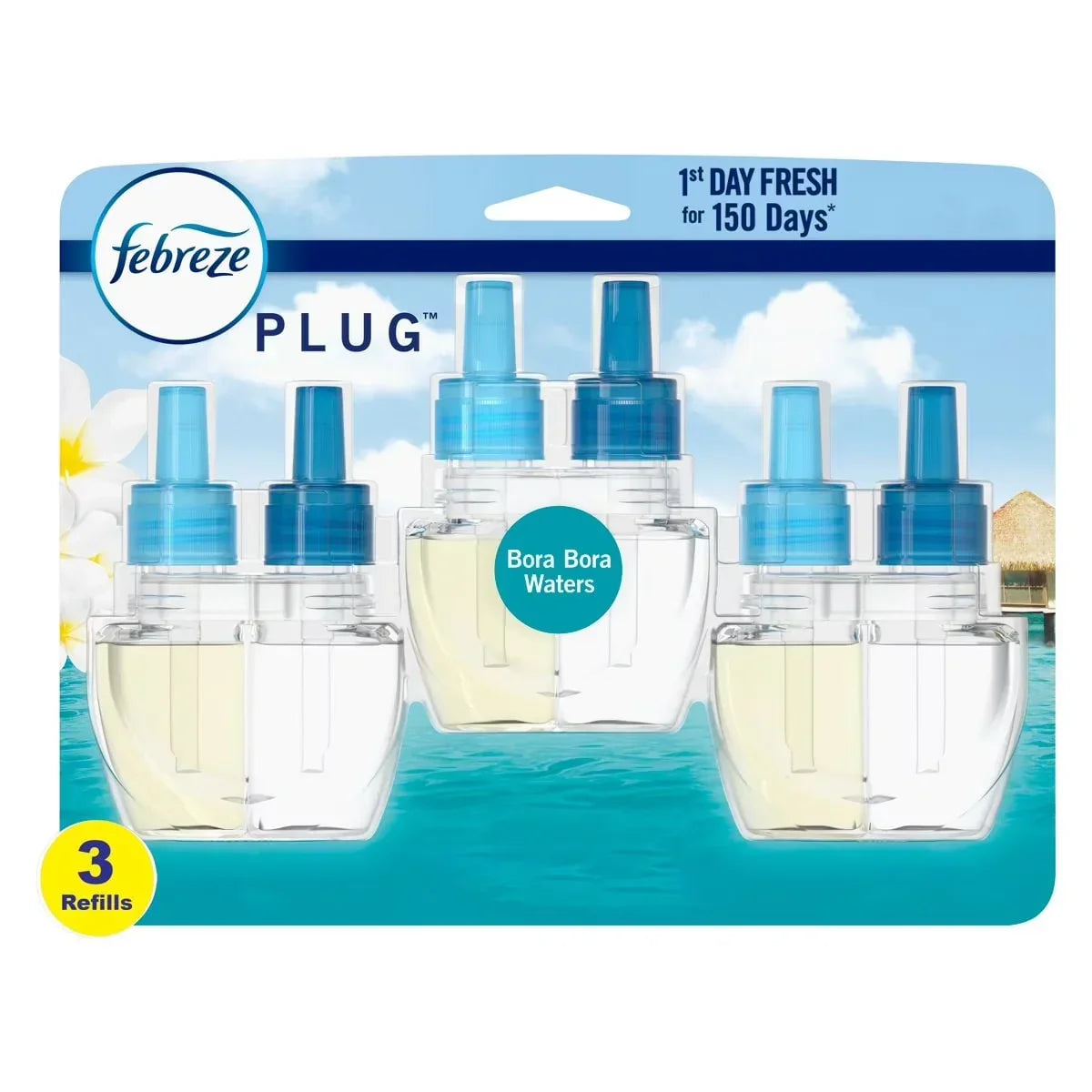 2X - Febreze Odor-Fighting Fade Defy Plug Air Freshener Refill - Bora Bora - 0.87 fl oz/3pk