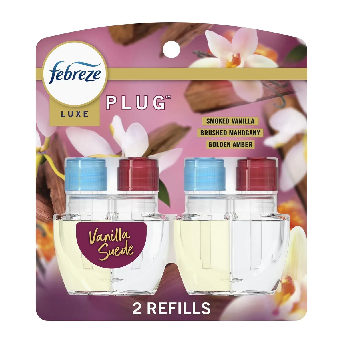 ( 3 Pack ) Febreze Plug In Air Freshener, Odor-Fighting Scented Oil Refill, Vanilla Suede Scent, 2 Refill
