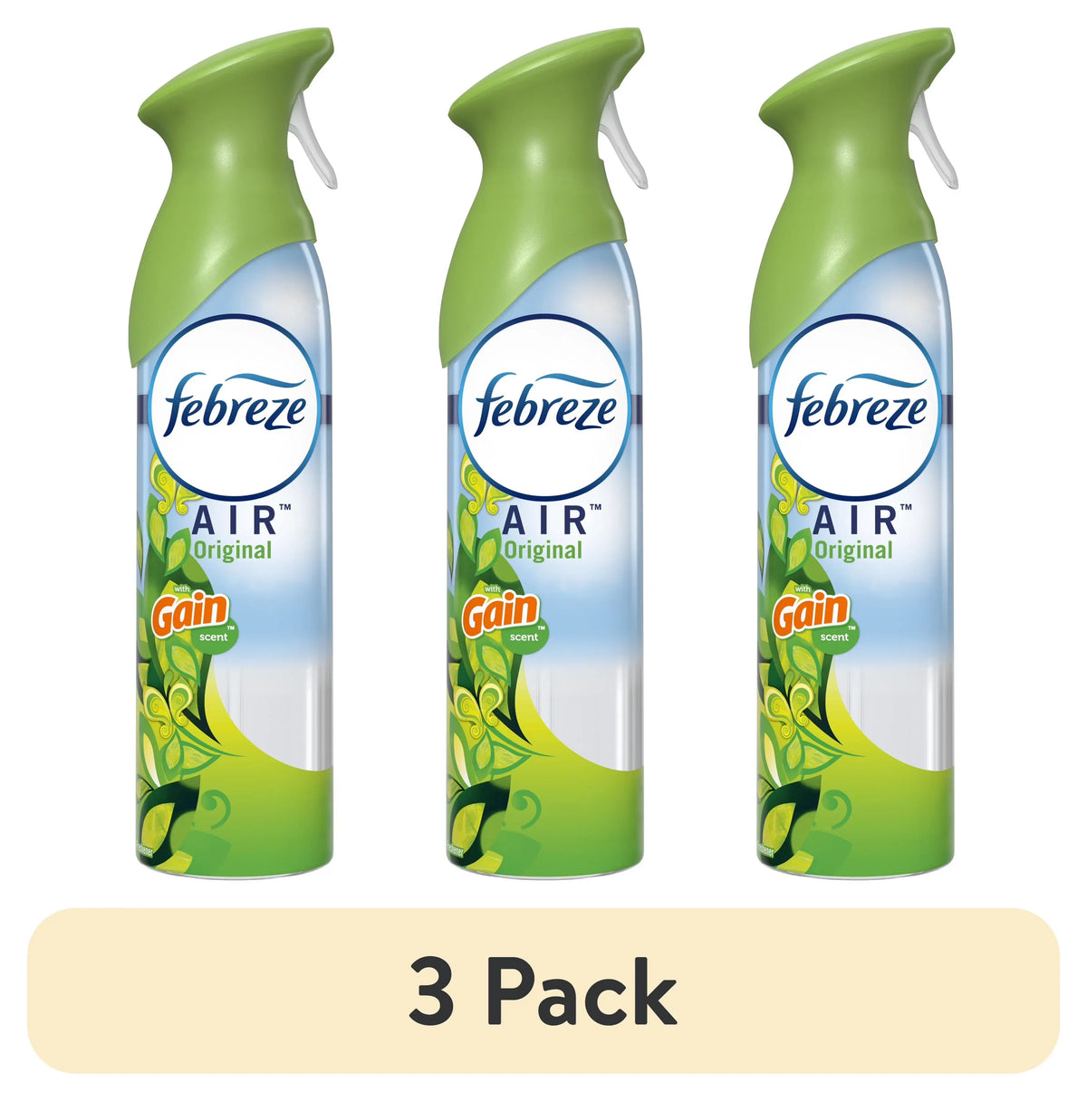 (3 pack) Febreze Air Freshener Spray, Odor-Fighting Room Spray, Gain Original, 8.8oz