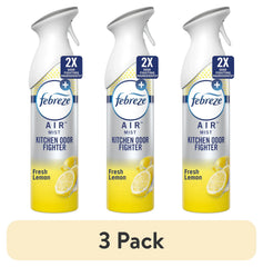(3 pack) Febreze Air Freshener Spray, Odor-Fighting Room Spray, Lemon, Kitchen Odor Fighter, 8.8oz